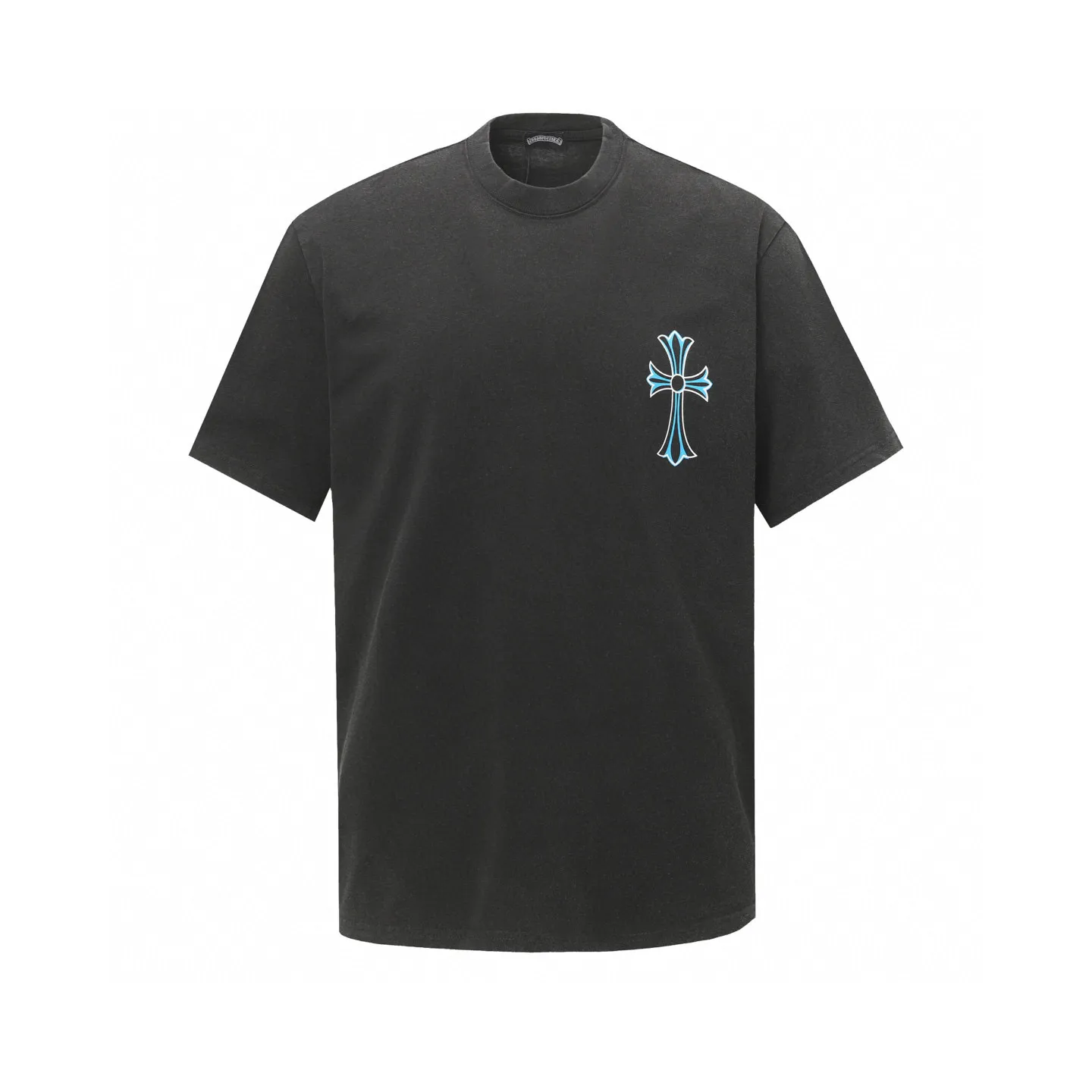 🅿️180 Chrome hearte/Chrome heart ch 25ss early spring new Sanskrit logo washed T-shirt short sleeves. A must-have item for daily commuting for men and women in light luxury. The correct version is welcome to compare. Detailed features ·280g 100% cotton double yarn jersey fabric ·Special thickened 32 pieces of double-strand 1x1 thread in the same vat ·Double-needle cross-stitch technology ·Original main mark washed hangtag COLOUR: Washed black SIZE：xs-l
